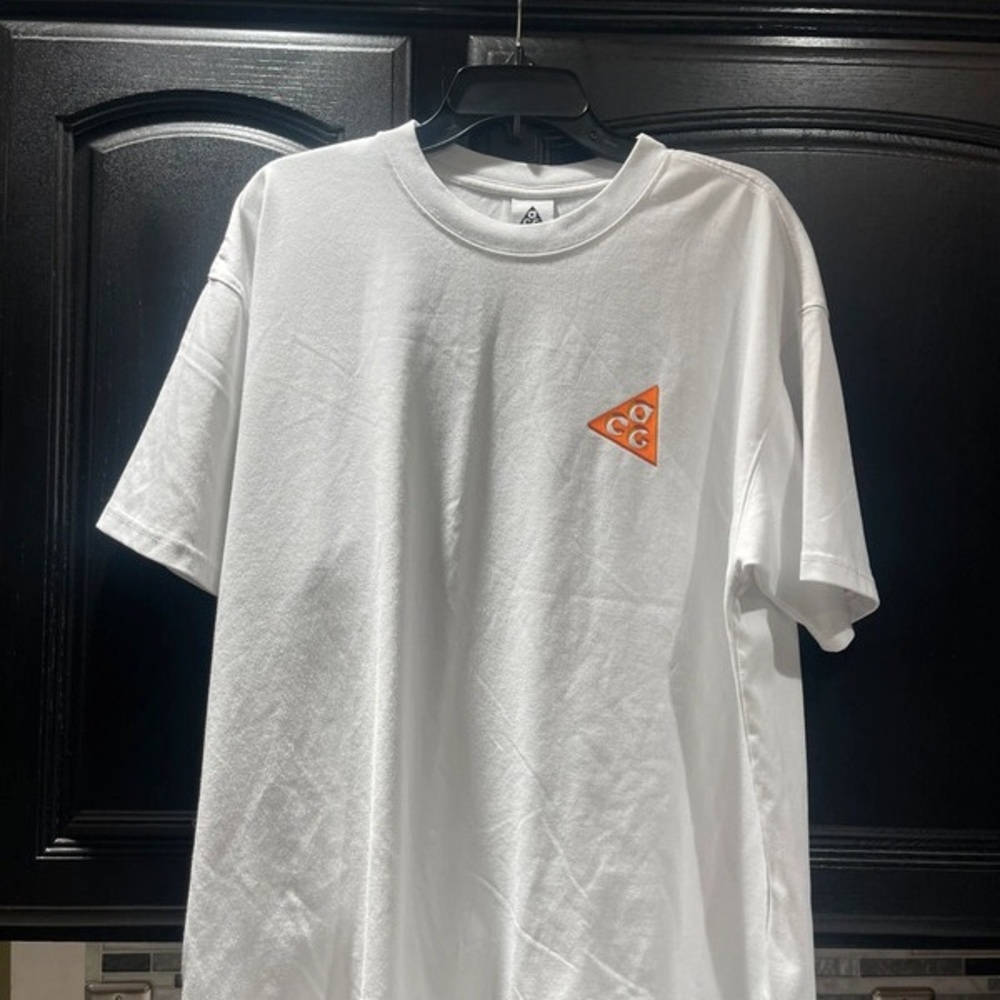 Orange and White Crew Neck Short Sleeve Tee